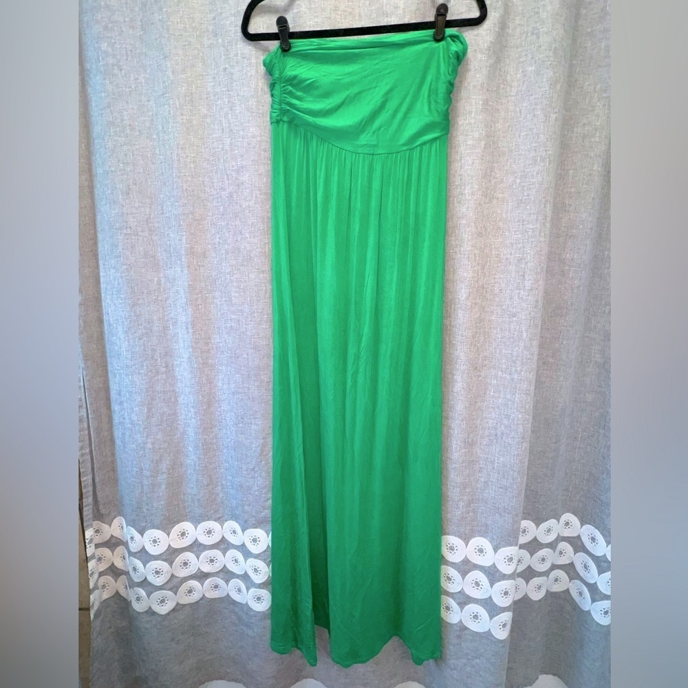 Gabriella Rocha Green Strapless Maxi Dress
